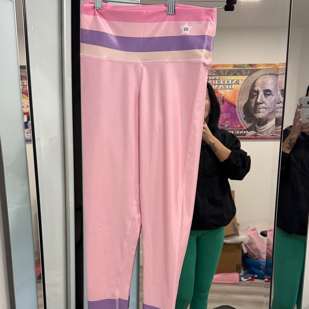 Pink and Purple Striped Leggings